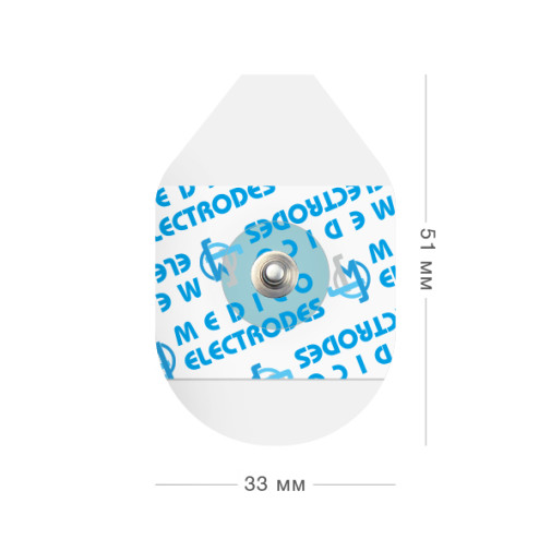 MSGLT-09 Электроды одноразовые для ЭКГ с кнопочным коннектором твердогелевые MSGLT-09 51х33мм