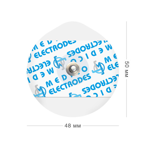 MSGLT-03G Электроды одноразовые для ЭКГ с кнопочным коннектором твердогелевые 50х48мм