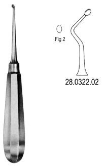 USA Model Bone Curette left 16cm Fig.2