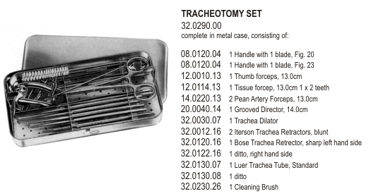 Tracheostomy set in s.s case