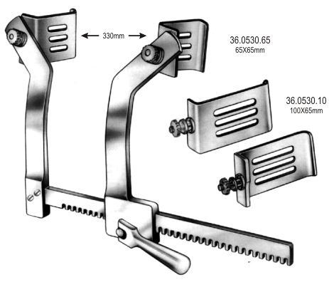 Braastad Thoracic Retractor Alum. for Adults 330mm